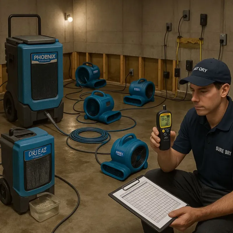 Structural Drying and Dehumidification process in Midway, TN